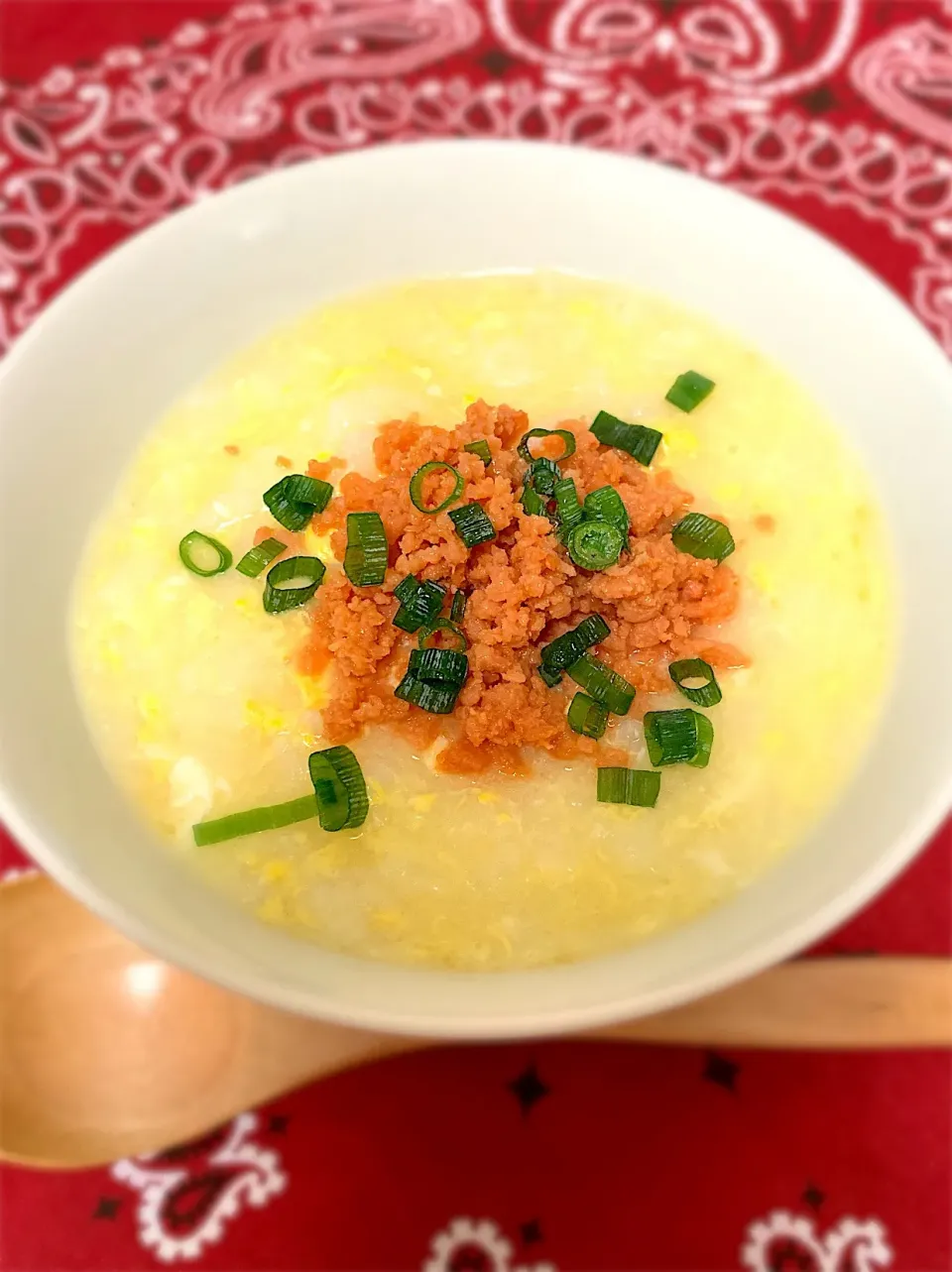 今日の夕飯☆たまご粥🍚|琥珀さん