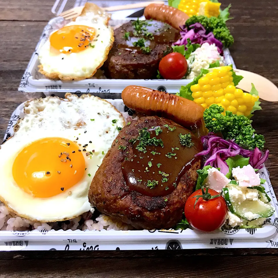 Snapdishの料理写真:ゼロミートハンバーグ弁当|mihooobuuさん