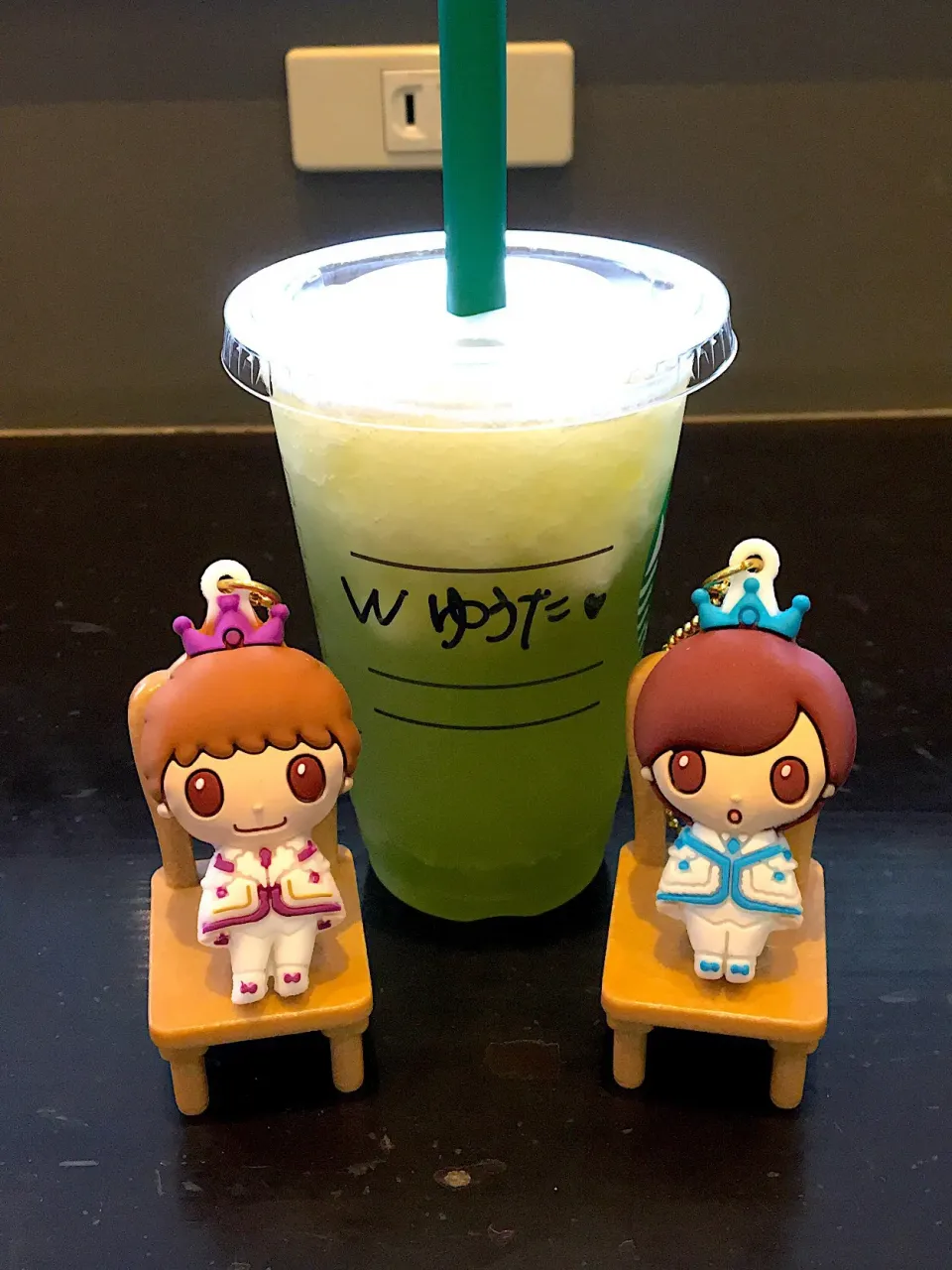 フローズンティー香る煎茶×グリーンアップル💜💙スタバ|なぎさん