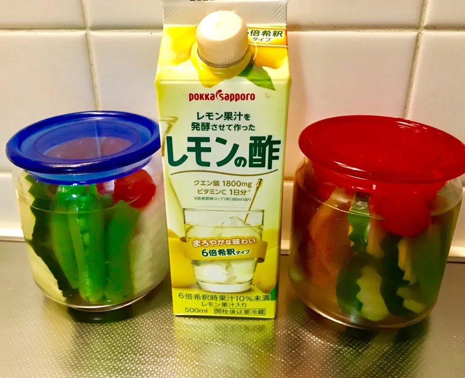 20190629リピ過ぎる♬レモンのお酢🍋今回もインスタ映えのピクルス🥒🍅
 #自分ご飯 # #snapdish #ポッカサッポロ  #手軽にプラ酢レモンの酢でカンタン美味しいピクルス  #プチトマトピクルス|akiyo22さん