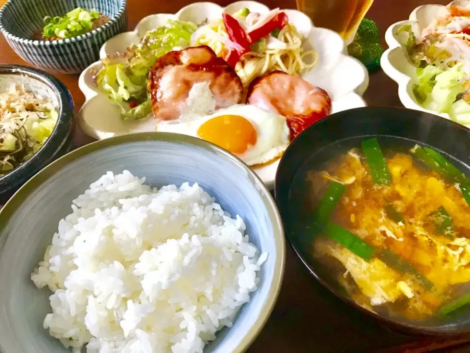 20190629🍚旦那さんの朝ごはん🥣
 #手軽にプラ酢レモンの酢でカンタン美味しいピクルス  #ポッカサッポロ  #snapdish   #スナップディシュ  #うちごはん  #長芋のピクルス  #旦那さんの朝ごはん  #目玉焼き  #旦那さんの朝ごはん|akiyo22さん