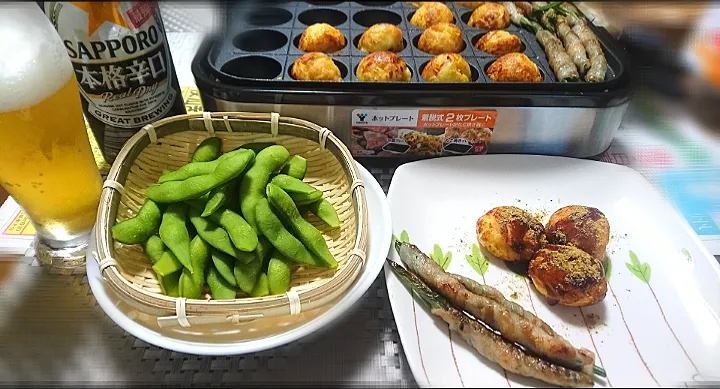 たこ焼き🐙
いんげん豆の豚肉巻き
枝豆🍺|bisenさん