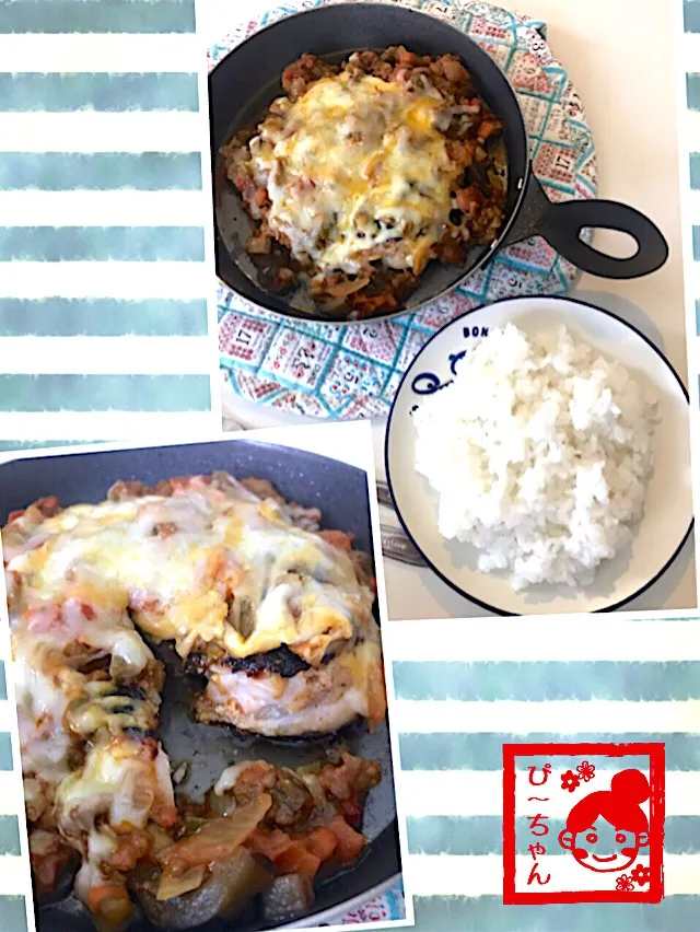 Snapdishの料理写真:節約！チキンステーキの夏カレーソースチーズのせ😊|☆ぴ〜ちゃん☆さん