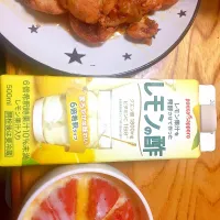 Snapdishの料理写真:レモン酢でさっぱりチキンとさっぱりトマト！|炭水化物は白飯が好きだ！さん