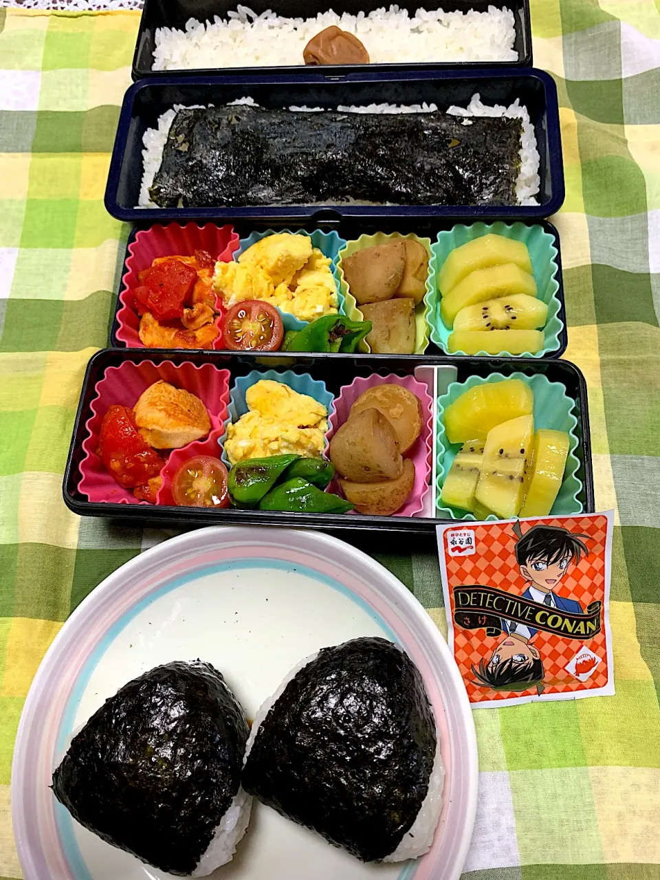 Snapdishの料理写真:息子、娘、旦那さんのお弁当7/1|iguigupopさん