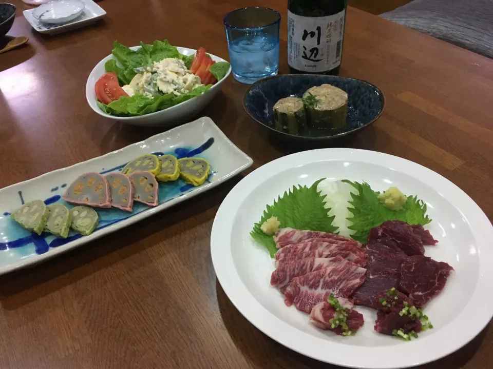 熊本土産と 今日採れ野菜で 晩御飯|sakuramochiさん