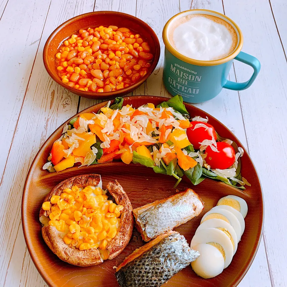 Snapdishの料理写真:日曜のブランチ (*˘︶˘*).｡.:*♡|キノコ🍄さん