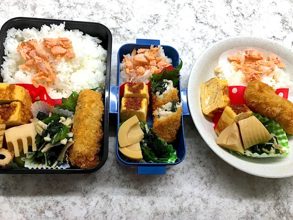 2019/7/1パパ弁&大一長女弁&高一次女テストプレートランチ|あくびママさん