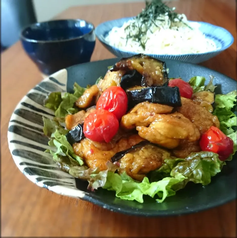 鶏と茄子の甘辛揚げ|まりおさん