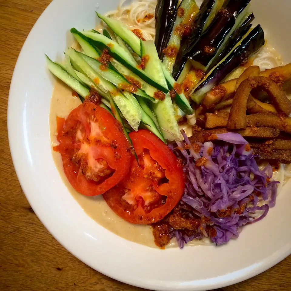 #vegan 
豆乳ゴマだれそうめん|makiko_aさん