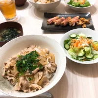 豚丼 ベーコンエリンギ巻き|ことみさん