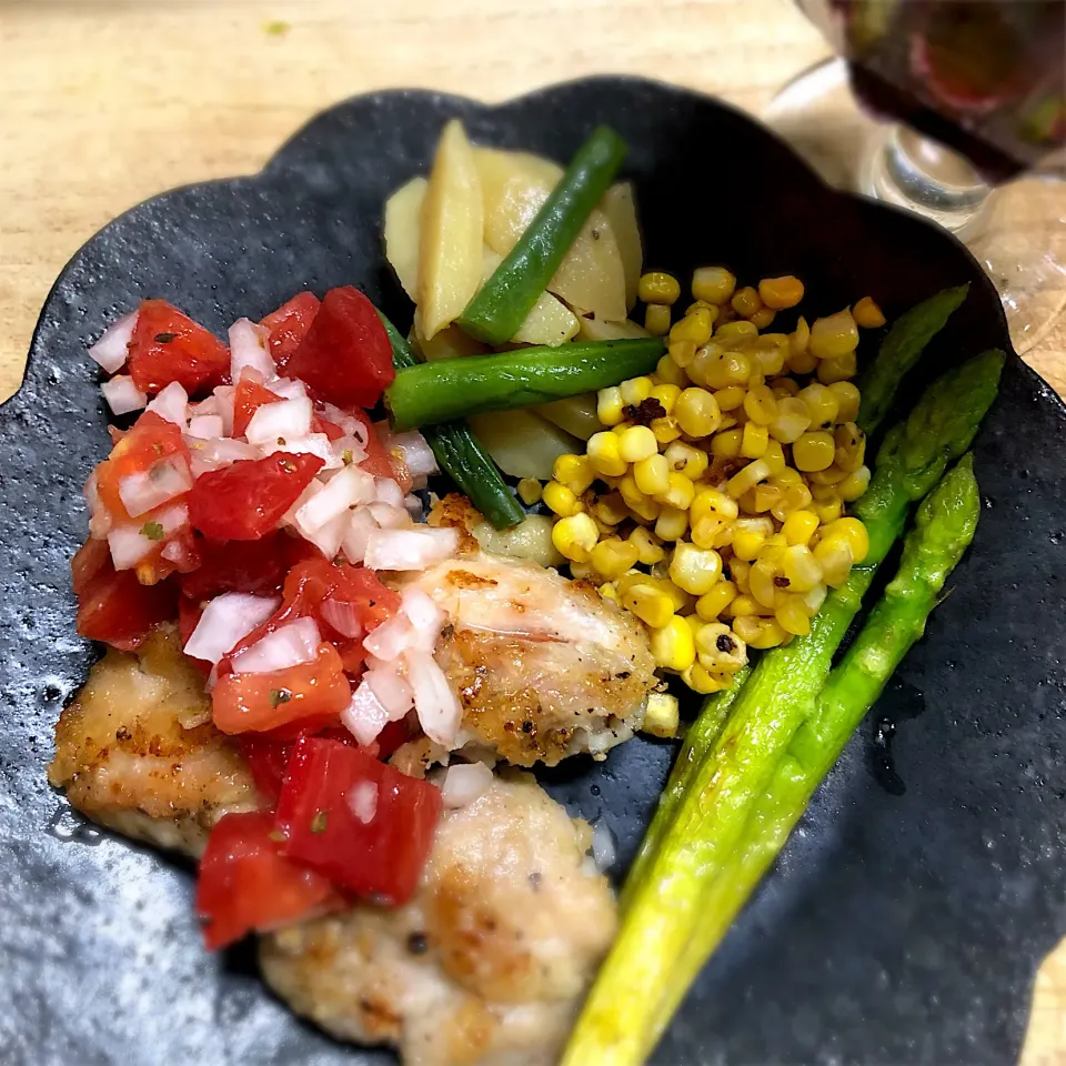 鶏肉のソテー トマトソースがけ|かけともさん