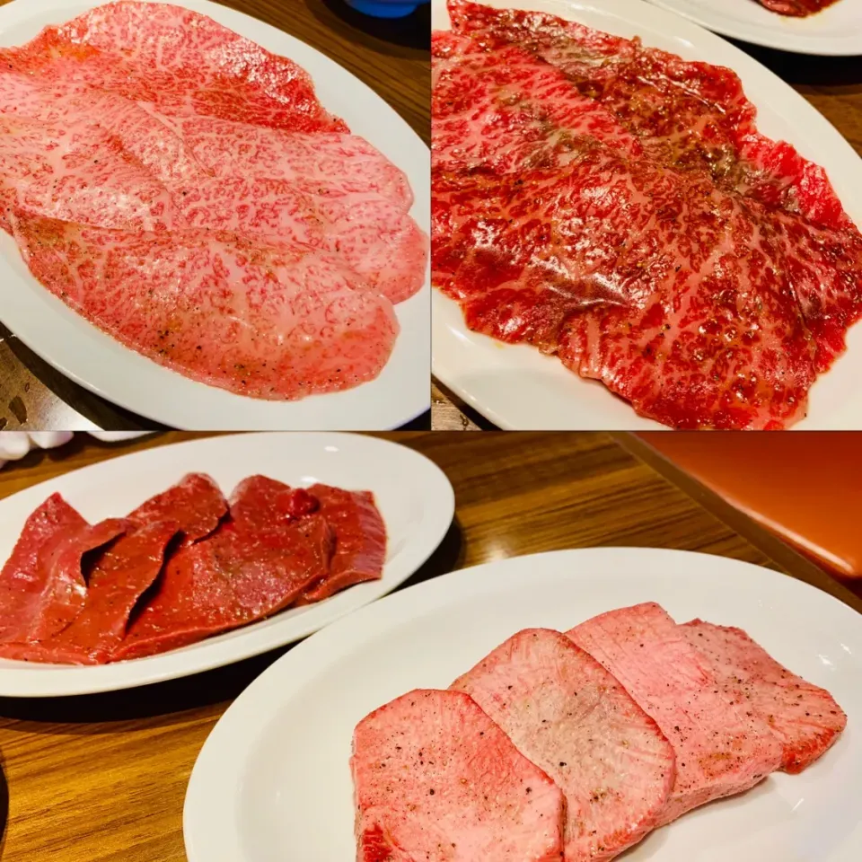 焼肉ジャンボ篠崎本店にて。芸術的なサシのロース☺️サクッとした食感の上タン☺️8秒炙りで食すハツ☺️どれをとっても最高〜☺️|ぽくくんさん