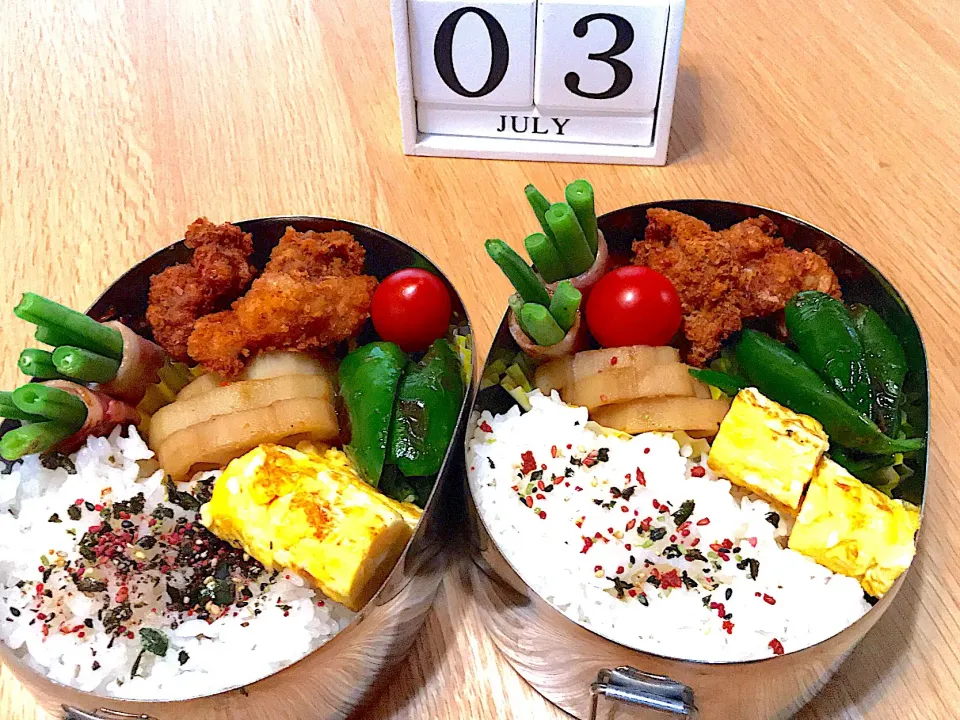 Snapdishの料理写真:本日お弁当🍱 #お弁当記録  #息子弁当  #中学生弁当  #長男弁当  #旦那弁当  #お弁当|さるばさん