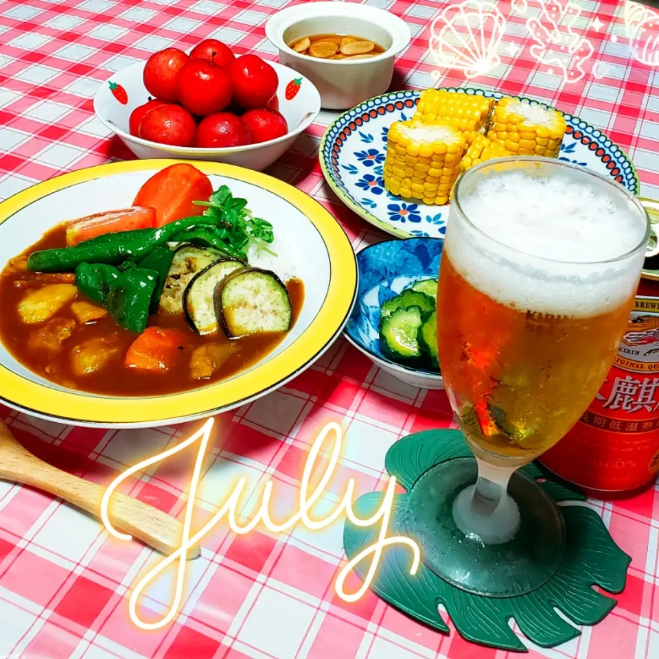 昨夜の晩ごはん🍚🍴

夏野菜たっぷりカレー🍛
とうもろこし🌽
きゅうりの辛子漬け
新生姜の黒酢マリネ
すもも🍑|yukaringoさん