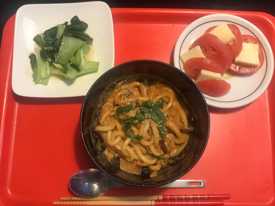 Snapdishの料理写真:豚キムチ豆乳うどん|がみさん