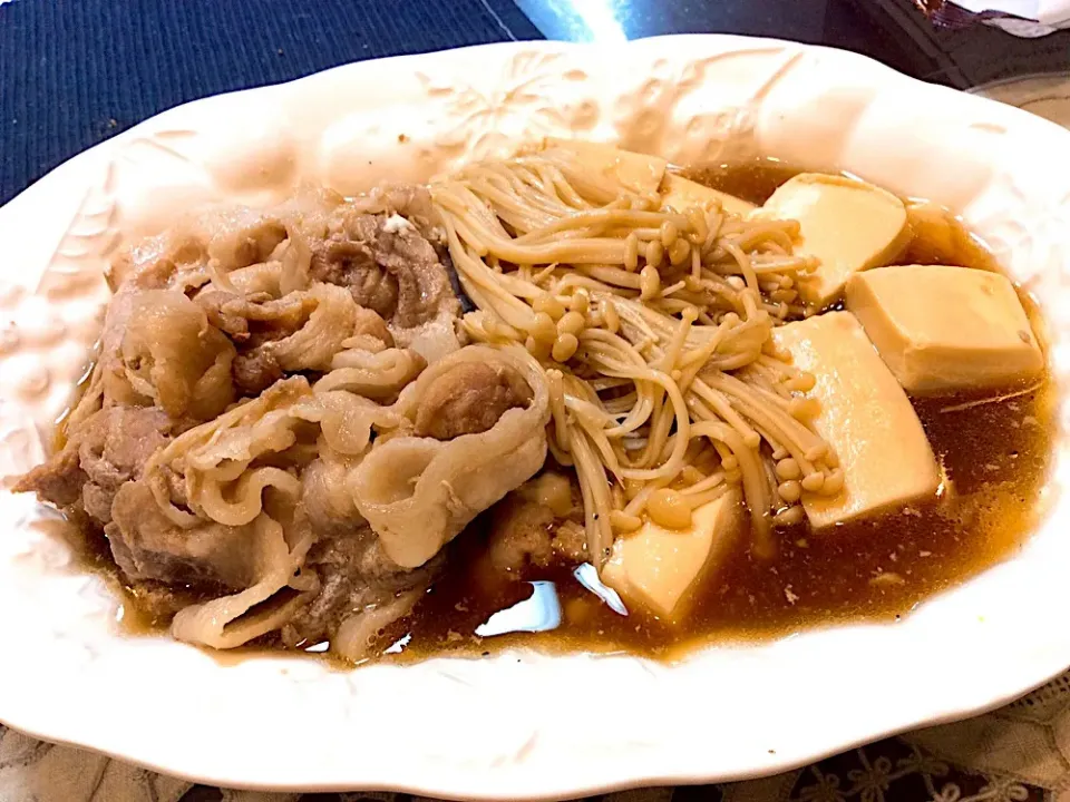 肉豆腐とえのきの煮物😋|アライさんさん