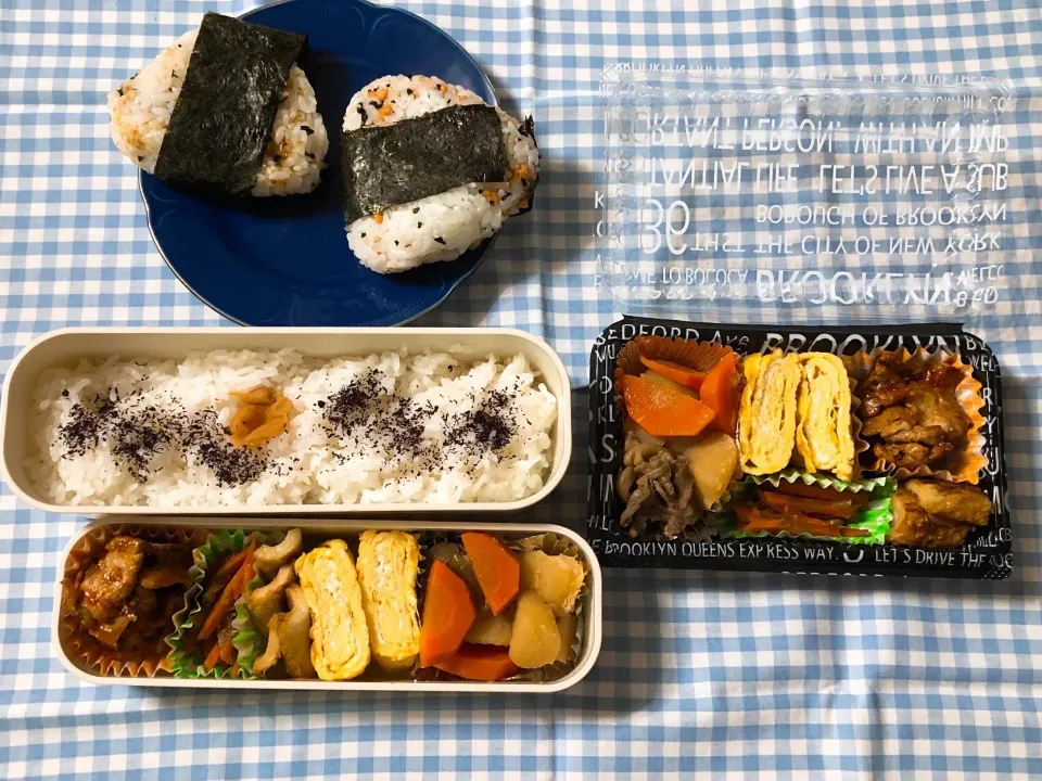 Snapdishの料理写真:2019/07/04(木) 夫弁当&娘弁当🎵|kiyominさん