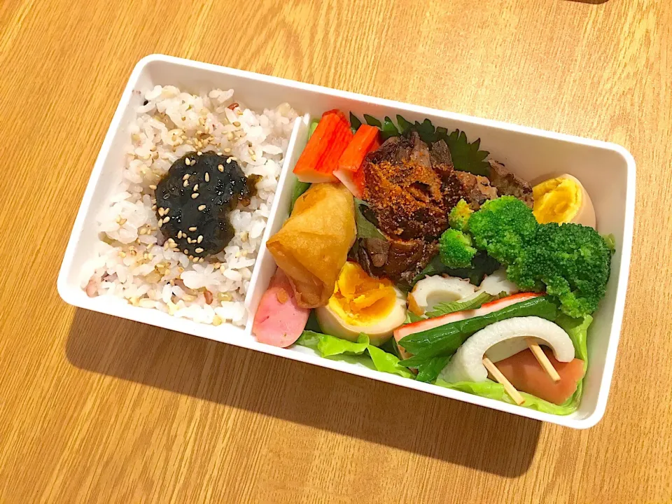 男弁当(7/4)  #男弁当 #男飯 #とりあえず詰める #ネタ切れ|ANDYさん