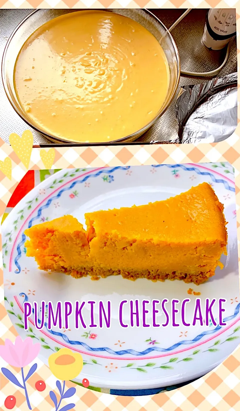 #bakedcheesecake 
#ベイクドチーズケーキ 
#カボチャチーズケーキ 
#pumpkin #柚子ピール 
#しっとり #定番おやつ 
#焼き菓子 #混ぜて焼くだけ|Blueberry🫐さん