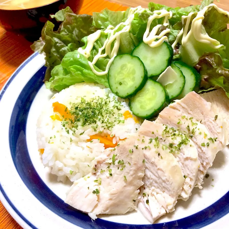 2019/07/02 炊飯器で蒸し鶏&生姜炊き込みごはん|kykyさん