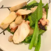 Snapdishの料理写真:蛸と野菜の炒め物 #余り物メニュー|miさん