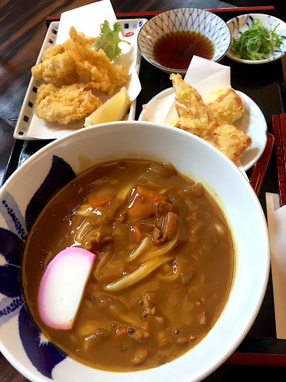 Snapdishの料理写真:かしわカレーうどん+ちくわ天@寿庵（北区本郷町）|Kazuya Miyukiさん