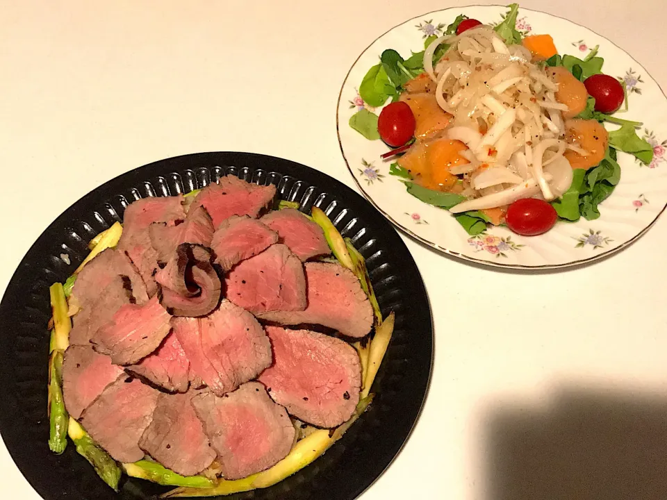 ガーリックライスローストビーフ丼
スモークサーモンとホタテのカルパッチョ|ATフィールド全開！さん