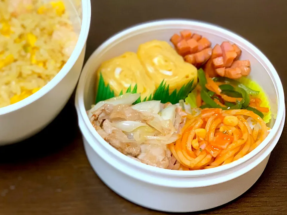 #旦那弁当 
🌸 豚肉と白ネギの中華炒め 他弁当 🌸|たんちゃんさん