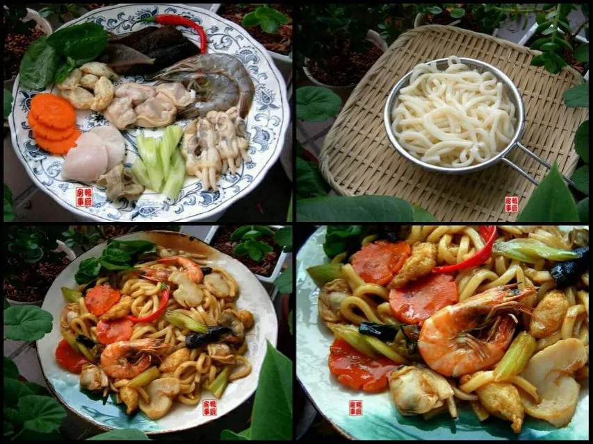 stir-fried seafood udon|steven z.y.さん