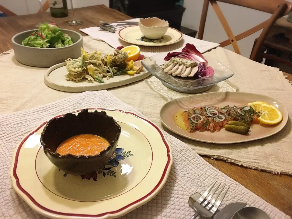 Snapdishの料理写真:金曜日の晩ごはん#シーフード #イタリアン #白ワイン #フリット|ちびワビさん