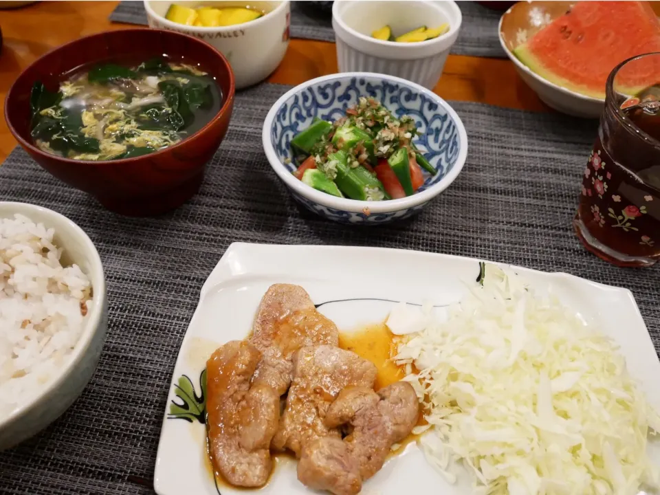 Snapdishの料理写真:19/07/05 夕飯♪ 豚ヒレ肉のソテー|ikukoさん