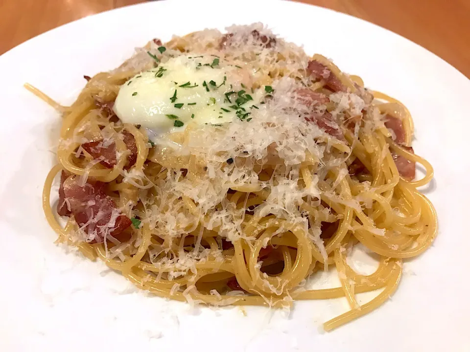 Spaghetti carbonara with 63C egg|Sky Blueさん