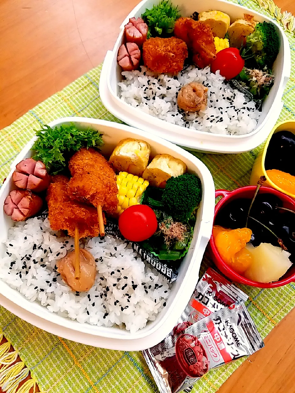 Snapdishの料理写真:7月8日　高2息子と旦那弁当|あけみさん