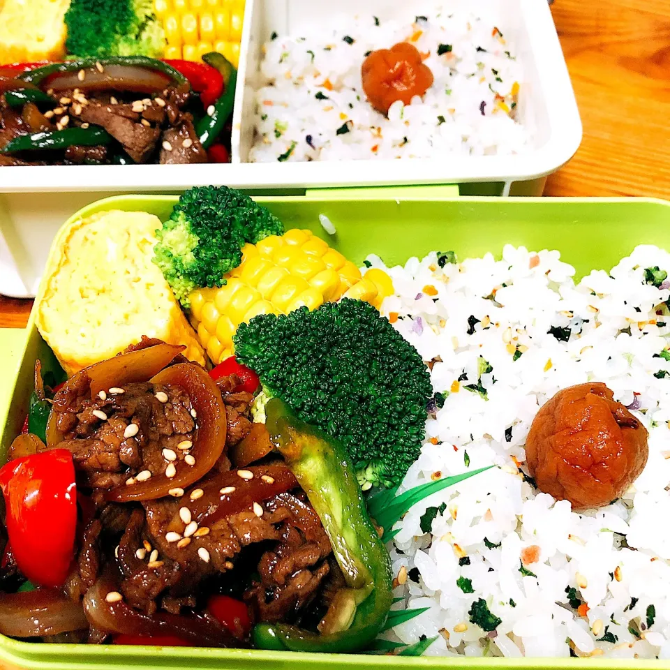 青椒肉絲弁当。
娘、ご飯少量(⋈･◡･)✰|るりさん