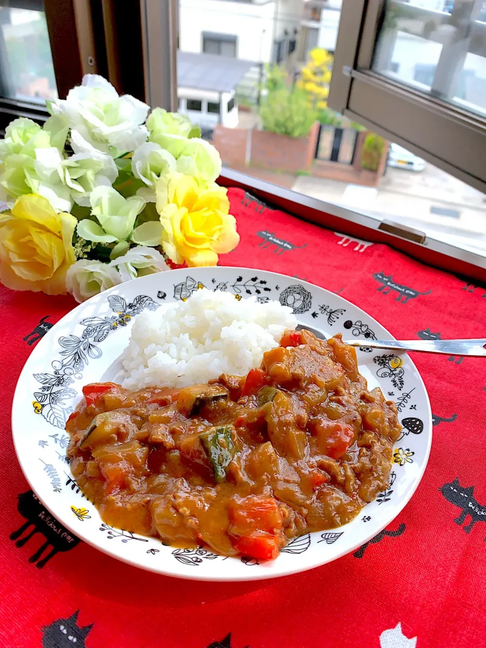 7/7(日) 夏野菜カレー♡
初めてトマト🍅をすりおろしたよ\( ¨̮ )/|ビーグルさん