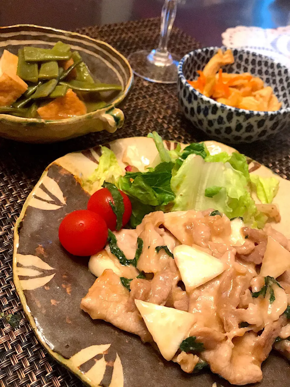 豚肉と大葉の炒め物&モロッコインゲンと厚揚げの炒め煮|Yuki Kamogawaさん