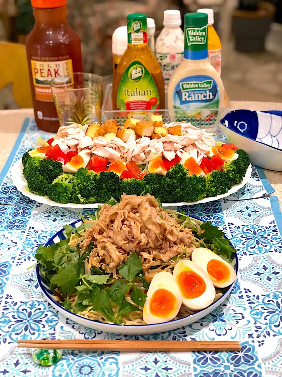 ピリ辛ニラもやし豚しゃぶ冷やし中華
筋肉モリモリ💪サラダ🥗|Mayumiさん