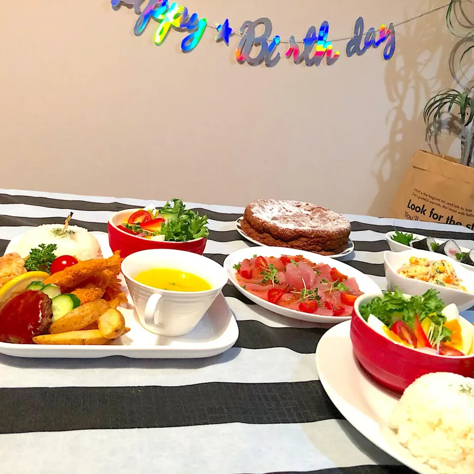 Snapdishの料理写真:お誕生日🎂の晩御飯|ママ子さん