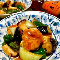 鶏団子と野菜の甘酢餡