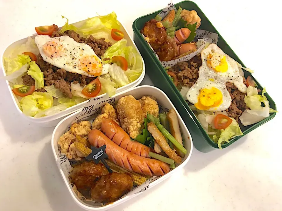 Snapdishの料理写真:旦那弁当＆長男弁当🥗|naaaaaaa♡さん