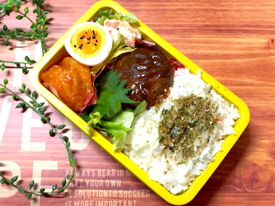 高校生男子今日のお弁当20190711 #ハンバーグ弁当  #お弁当記録|mi♪さん