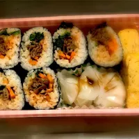 Snapdishの料理写真:🌸ビビンバ風海苔巻き弁当🌸|ma♡さん