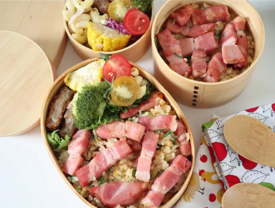 中学生男子年子弁当🍱
ベーコン炒飯🥓|なかじー。さん