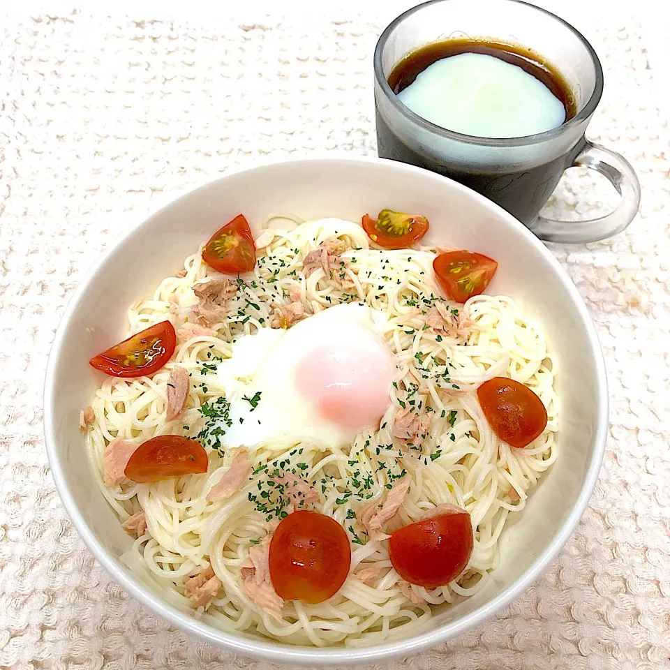 Snapdishの料理写真:ツナとトマトのイタリアンそうめん|marichさん