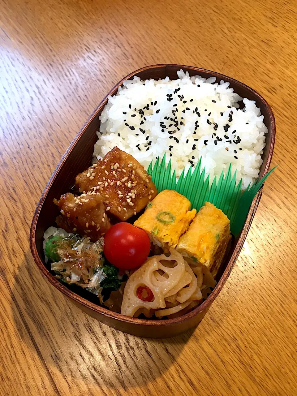 息子君とパパ弁当  鶏肉ハチミツ味噌焼き #わっぱ弁当|まつださんさん