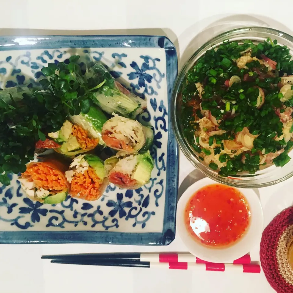 生春巻きと、豆腐素麺|トモジさん