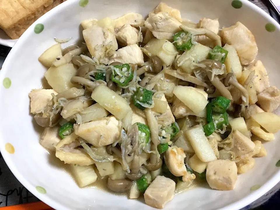 鶏むねと長芋のめんつゆ煮|あんこさん