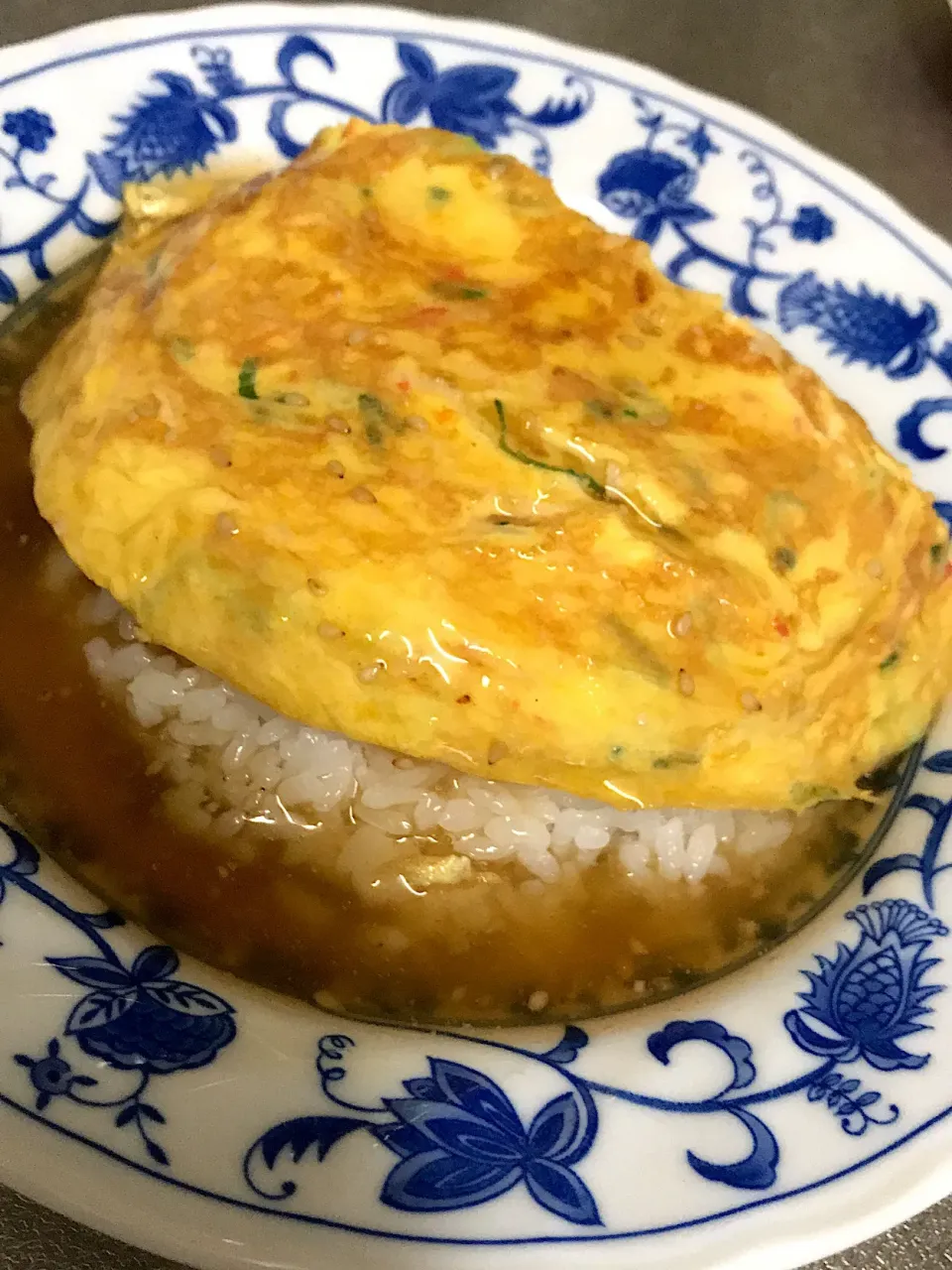 カニカマでかに玉風天津丼|花ママちゃんさん