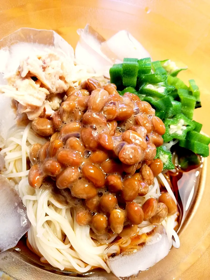 Snapdishの料理写真:ネバネバそうめん|pigmegさん